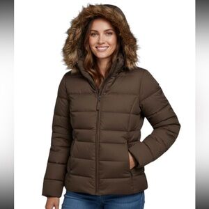 Calvin Klein Down Jacket with Fur Hood